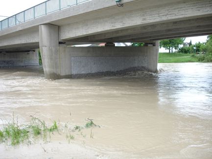 Ammerhochwasser in Weilheim in Oberbayern